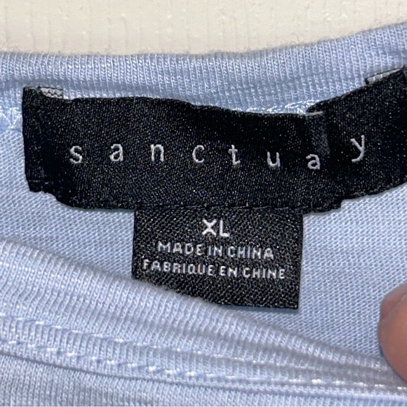 Sanctuary Light Blue Tie Detail Tee - Picture 2 of 6